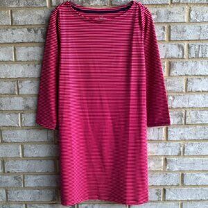 Vineyard Vines Sankaty Boatneck 3/4 Sleeve Pink/Blue Striped Shirt Dress Size M